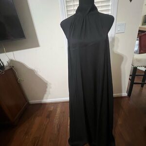 Ann Taylor Black Tie Neck Maxi Dress